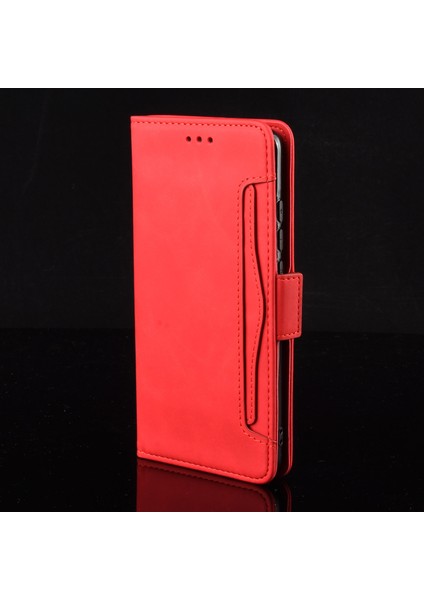 Cüzdan Tasarımı Birden Fazla Kart Yuvası Deri Deri Telefon Kılıfı Xiaomi Mi 11 Lite 4g/5g/mi 11 Lite 5g-Red (Yurt Dışından)
