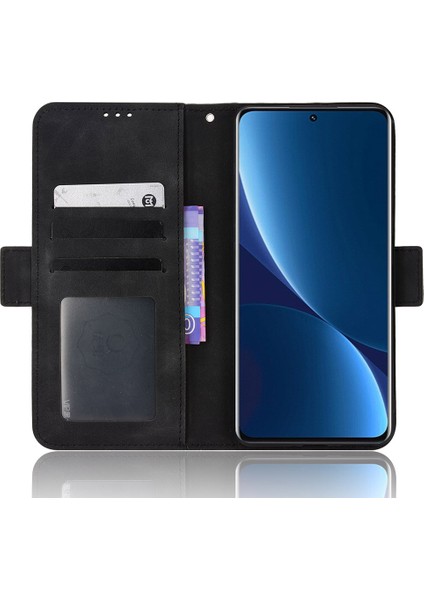 Xiaomi 12 Pro 5g /12S Pro 5g /12 Pro (Boyut) 5g Manyetik Kapanış Şok Geçirmez Çok Kart Yuvaları Cüzdan Kılıfı Pu Deri Stand Flip Cep Telefonu Kapak Black (Yurt Dışından) fırsatları