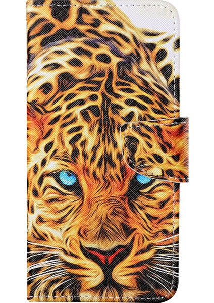 Çapraz Doku Deseni Deri Telefon Stand Kapağı Kapak Kılıfı Xiaomi Poco M3 Pro 4g/5g/redmi Note 10 5g/redmi Not 10T 5g-Leopard (Yurt Dışından)