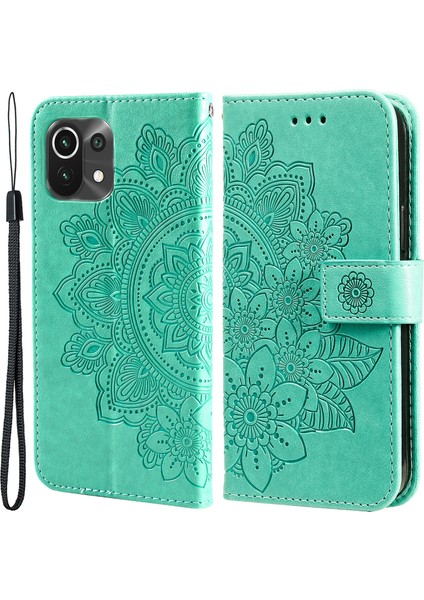 Pu Deri Izleme Çiçekleri Desen Cüzdan Telefon Kasası ile Xiaomi Mi Için Kordon (Yurt Dışından)