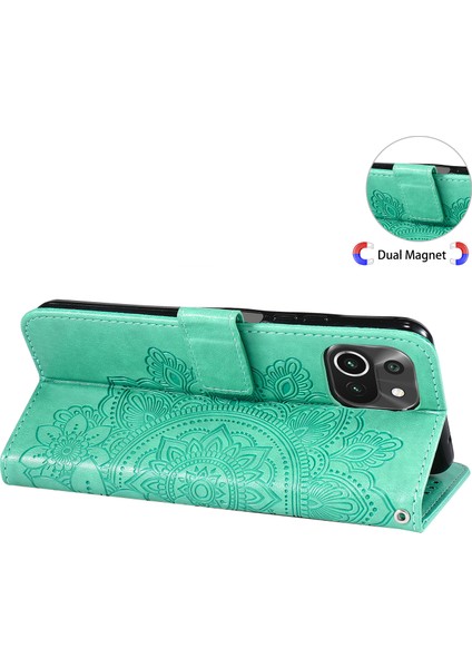 Pu Deri Izleme Çiçekleri Desen Cüzdan Telefon Kasası ile Xiaomi Mi Için Kordon (Yurt Dışından)