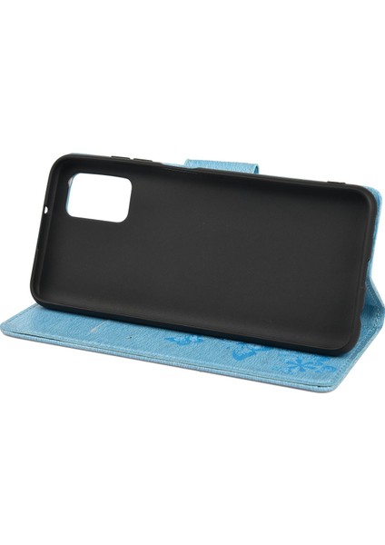 Baskılı Kelebekler Çiçek Deri Cüzdan Stand Cep Telefon Kılıfı Xiaomi 11T/11T Pro-Mavi (Yurt Dışından)