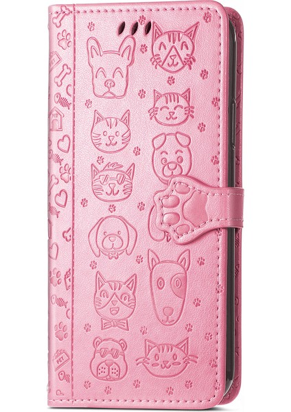 Xiaomi 12 5G/12X 5G/12S Için 5g Cüzdan Telefon Kaplama Kabuk Pu Deri Baskılı Kedi Köpek Deseni Stand Flip Cep Telefonu Vaka Pink (Yurt Dışından) fiyatları