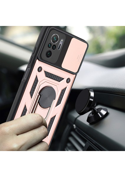 Kamera Slayt Şok Geçirmez Telefon Kasası, Xiaomi Için Kickstand ile Kapak Note 10 4G/10S 4g/poco M5S 4g-Sılver (Yurt Dışından) fırsatları