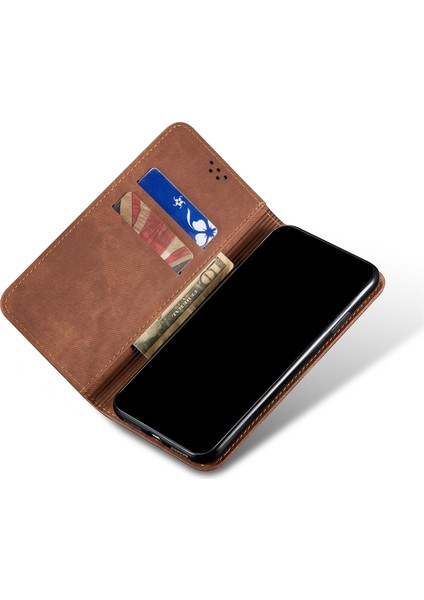 Jeans Bez Doku Boş Zaman Tarzı Telefon Kabuk Kapağı Cüzdan Standı Xiaomi Poco M5S 4g/redmi Not 10 4g/not 10S 4g-Brown (Yurt Dışından) indirimleri