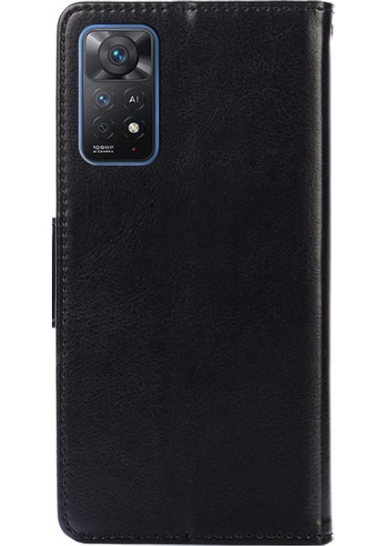 Xiaomi Redmi Için Note 12 Pro 4g/11 Pro 4g (Mediatek)/note 11 Pro 5g (Qualcomm) Iyi Korunmuş Telefon Kapağı Kasa Pu Deri Cüzdan Standı Kabuk-Black (Yurt Dışından) modelleri