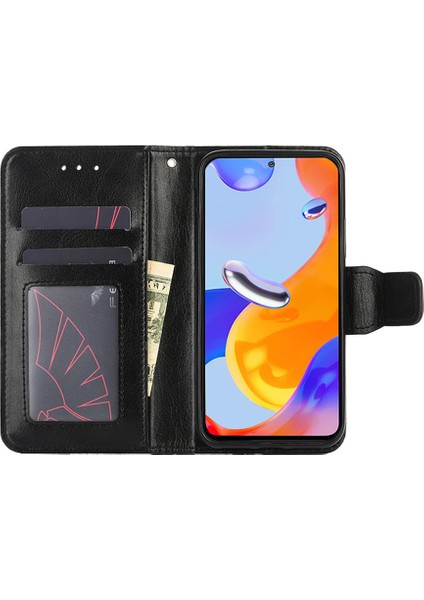 Xiaomi Redmi Için Note 12 Pro 4g/11 Pro 4g (Mediatek)/note 11 Pro 5g (Qualcomm) Iyi Korunmuş Telefon Kapağı Kasa Pu Deri Cüzdan Standı Kabuk-Black (Yurt Dışından) fırsatları