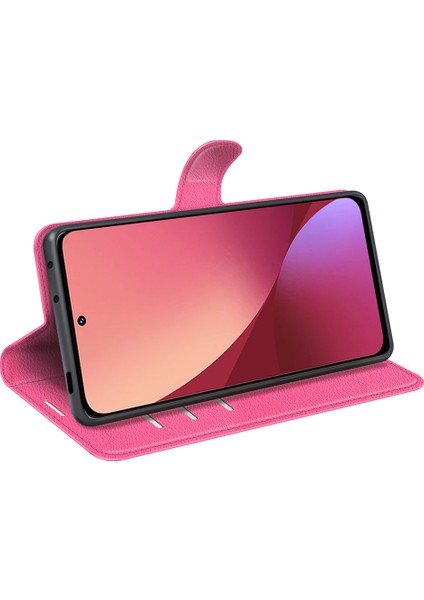 Xiaomi 12 Pro 5G/12S Pro 5g/12 Pro (Boyut) 5g Litchi Doku Pu Deri Kılıf Tpu Stand Cüzdan Rosalı Telefon Kapağı (Yurt Dışından) indirimleri