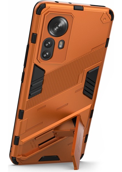 Xiaomi 12 Pro 5g /12S Pro 5g /12 Pro (Boyut) 5g Çift Katman Sert Pc+Yumuşak Tpu Şok Geçirmez Koruyucu Telefon Kasası Kickstand-Orange ile (Yurt Dışından) modelleri