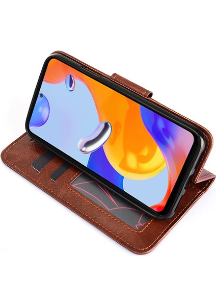 Xiaomi Redmi Için Note 12 Pro 4g/11 Pro 4g (Mediatek)/note 11 Pro 5g (Qualcomm) Iyi Korunmuş Telefon Kapağı Kasa Pu Deri Cüzdan Standı Kabuk-Black (Yurt Dışından) indirimleri