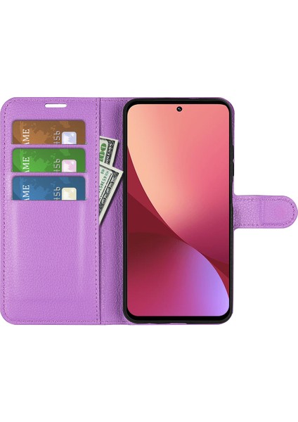 Xiaomi 12 5G/12X 5G/12S Için 5g Litchi Doku Deri Kapağı Tam Koruma Standı Cüzdan Cep Telefonu Vaka Doğru (Yurt Dışından) modelleri
