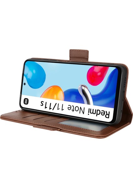 Xiaomi Için Redmi Note 11 4g (Qualcomm)/redmi Not 11S 4g Litchi Doku Pu Deri Cüzdan Kılıfı Stand Manyetik Kapatma Şok Geçirmez Telefon Kapak-Kahverengi (Yurt Dışından) indirimleri