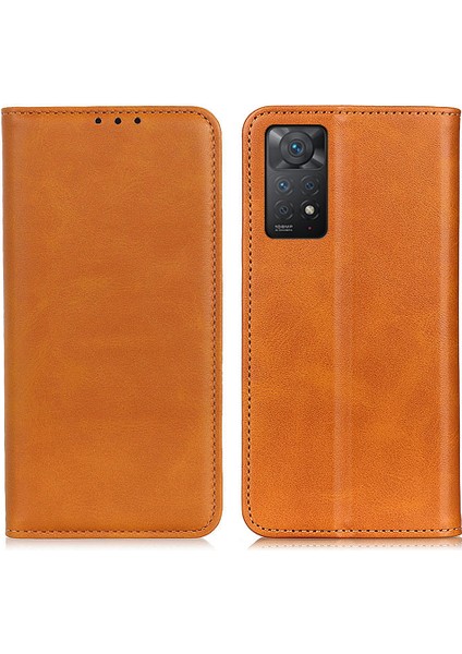 Xiaomi Redmi Için Note 12 Pro 4g/11 Pro 4g (Mediatek)/note 11 Pro 5g (Qualcomm) Manyetik Emilim Cüzdanı Kılıf Flip Kitap Stand Stand Deri Deri Tam Vücut Koruyucu Kapak Kılıfı (Yurt Dışından)