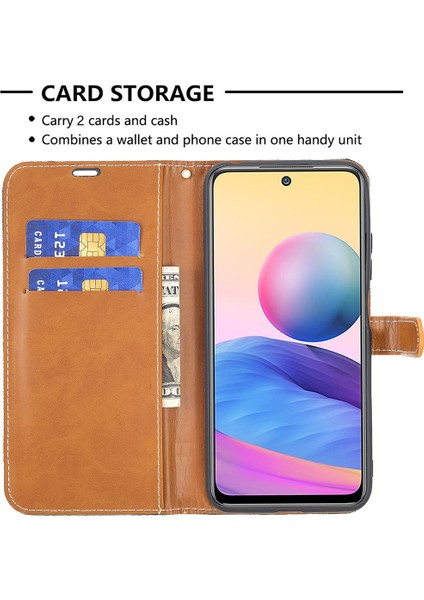 Xiaomi Redmi Için Note 10 5g/poco M3 Pro 4g/poco M3 Pro 5g Kot Pantolon Ekleme Deri Cüzdan Standı Telefon Kapağı-Black (Yurt Dışından) modelleri