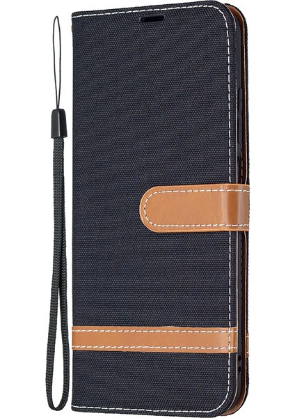 Xiaomi Redmi Için Note 10 5g/poco M3 Pro 4g/poco M3 Pro 5g Kot Pantolon Ekleme Deri Cüzdan Standı Telefon Kapağı-Black (Yurt Dışından) fırsatları