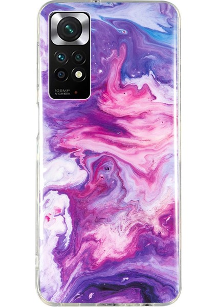 Xiaomi Redmi Için Note 11 4g (Qualcomm)/not 11S 4g Imd Mermer Desen Cep Telefon Kapağı Esnek Tpu Bırak-Kötü Kılıf Kırmızı (Yurt Dışından)