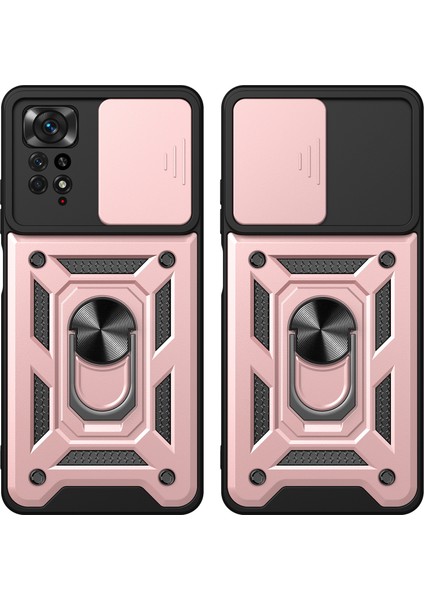 Xiaomi Redmi Için Note 12 Pro 4g/11 Pro 4g (Mediatek)/note 11 Pro 5g (Qualcomm) Pc+Tpu Hibrid Slayt Kamera Kapağı Dahili Metal Sayfa Cep Telefonu Kickstand-Gold ile (Yurt Dışından) fiyatları