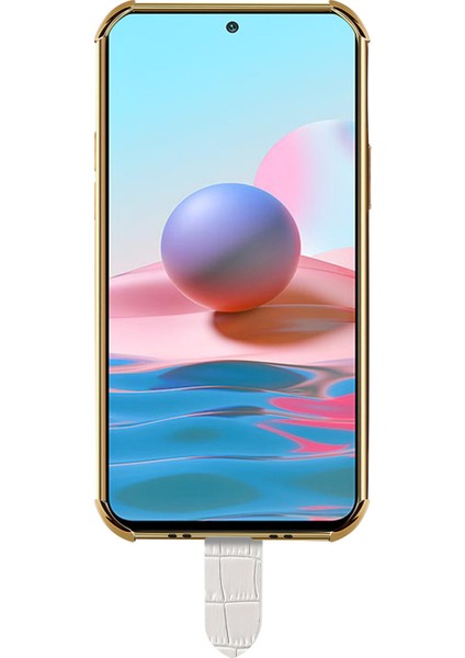 6d Elektroklokal Bilek Kayışı Tasarımı Timsah Pu Dokulu Topu Tpu Hibrit Telefon Kapak Kılıfı Xiaomi Redmi Not 10 4g/not 10S/POCO M5S 4g-Orange (Yurt Dışından) modelleri