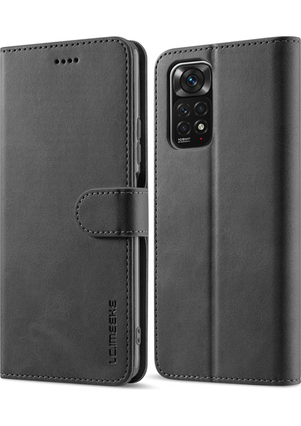Xiaomi Redmi Için Deri Cüzdan Telefon Kılıfı Note 12 Pro 4g/11 Pro 4g (Mediatek)/note 11 Pro 5g (Qualcomm) Ayarlanabilir Stand-Black (Yurt Dışından)