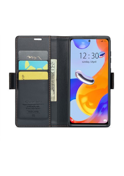 Xiaomi Redmi Için Deri Kılıf Not 11 Pro 4g (Mediatek)/note 11 Pro 5g (Qualcomm)/note 12 Pro 4g Rfıd Engelleme Telefon Kapak Black (Yurt Dışından) fiyatları