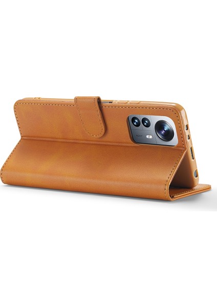 Xiaomi 12 Pro 5G/12S Pro 5g/12 Pro (Boyut) 5g Yumru Dövüşlü Dokulu Pu Deri Flip Folio Stand Cüzdan Kılıf Mobil Telefon Kılıfı Kapak Light Brown (Yurt Dışından) fırsatları