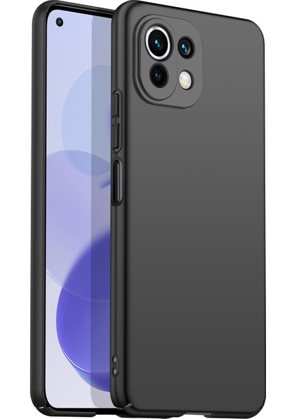 Xiaomi 11 Lite 5g Ne/mı 11 Lite 4g/5g Düz Renkli Çizgiye Karşı Önleme Sert Pc Cep Telefonu Kasa-Siyah (Yurt Dışından)
