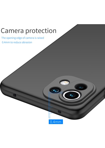 Xiaomi 11 Lite 5g Ne/mı 11 Lite 4g/5g Düz Renkli Çizgiye Karşı Önleme Sert Pc Cep Telefonu Kasa-Siyah (Yurt Dışından) modelleri