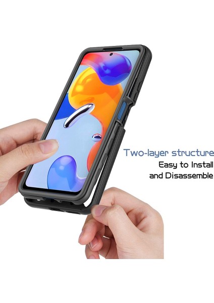 Xiaomi Redmi Note 11 Pro 4g (Mediatek)/note 11 Pro 5g (Qualcomm) Için 3'ü 1 Arada Hibrit Telefon Kasası, Pet Ekran Koruyucu-Kırmızılı Tam Kapsama Telefon Kapağı (Yurt Dışından) fiyatları