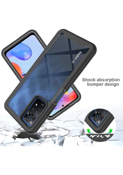 Xiaomi Redmi Note 11 Pro 4g (Mediatek)/note 11 Pro 5g (Qualcomm) Için 3'ü 1 Arada Hibrit Telefon Kasası, Pet Ekran Koruyucu-Kırmızılı Tam Kapsama Telefon Kapağı (Yurt Dışından) modelleri