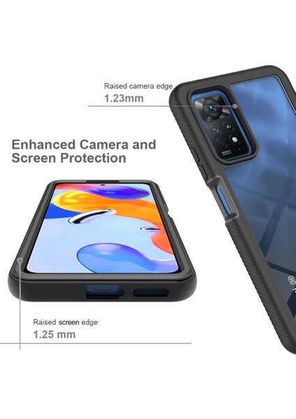 Xiaomi Redmi Note 11 Pro 4g (Mediatek)/note 11 Pro 5g (Qualcomm) Için 3'ü 1 Arada Hibrit Telefon Kasası, Pet Ekran Koruyucu-Kırmızılı Tam Kapsama Telefon Kapağı (Yurt Dışından) fırsatları