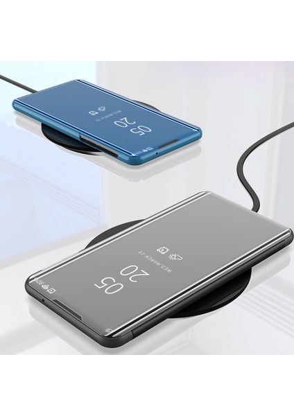 Kaplamalı Ayna Yüzey Foli Flip Deri Deri Stand Kılıfı Xiaomi Mi 11 Lite 4g/5g/11 Lite 5g Ne-Purple (Yurt Dışından)