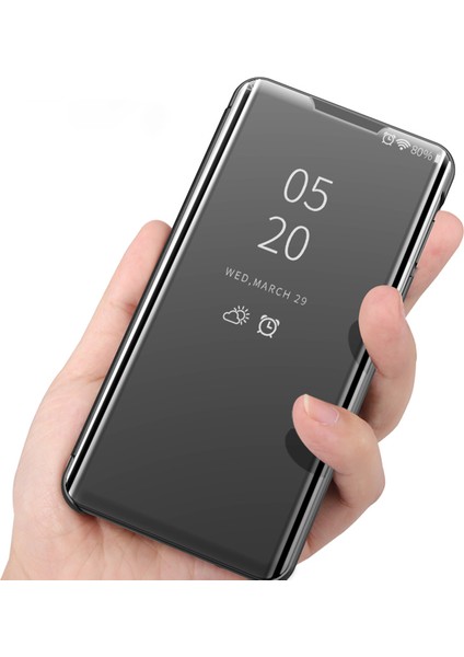 Kaplamalı Ayna Yüzey Foli Flip Deri Deri Stand Kılıfı Xiaomi Mi 11 Lite 4g/5g/11 Lite 5g Ne-Purple (Yurt Dışından)