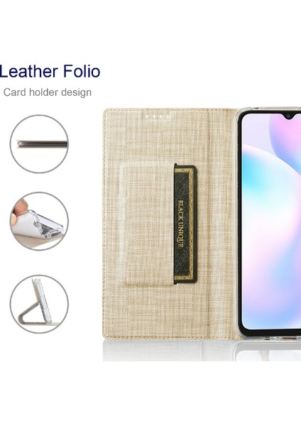 Deri Koruyucu Stand Kapağı Kart Tutucu ile Xiaomi Mi 11 Lite 4g/5g/11 Lite 5g Ne-Gold (Yurt Dışından)