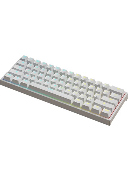 K620 Type-C Kablolu Mavi Switch Klavye LED Rgb 61 Tuşlu Rgb Mekanik Oyuncu Işıklı Klavye Ergonomik Tasarım Bilgisayar Pc Için Gaming Keyboard Beyaz Renk