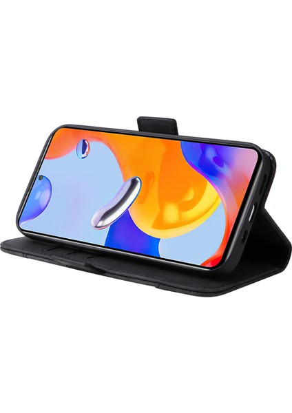 Xiaomi Redmi Için Note 12 Pro 4g/11 Pro 4g (Mediatek)/note 11 Pro 5g (Qualcomm)/note 11E Pro 5g Pu Deri Dikiş Dikiş Hattı Telefon Kılıfı Cüzdan Stand Kapak Black (Yurt Dışından) modelleri