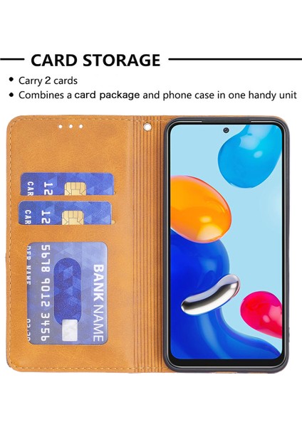 Xiaomi Için Redmi Note 11 4g (Qualcomm) Baskı Desen Ekleme Tasarım Kapağı Kart Yuvaları Damla Geçirmez Deri Cep Telefonu Kabuk-Sarı (Yurt Dışından) fırsatları