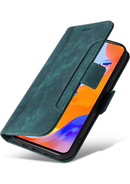 Xiaomi Redmi Için Note 12 Pro 4g/11 Pro 4g (Mediatek)/note 11 Pro 5g (Qualcomm)/note 11E Pro 5g Pu Deri Deri Dikiş Hattı Telefon Kılıfı Stand Kapak Yeşil (Yurt Dışından) indirimleri