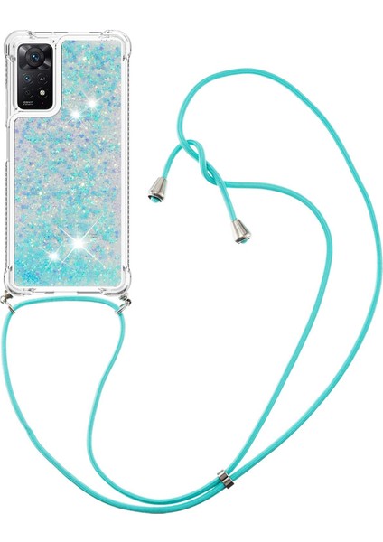 Xiaomi Redmi Için Note 12 Pro 4g/11 Pro 4g (Mediatek)/note 11 Pro 5g (Qualcomm) Glitter Quicksans Sıvı Tpu Koruyucu Kapak Telefon Kabuğu, Kordon Mavisi/pentagram (Yurt Dışından)