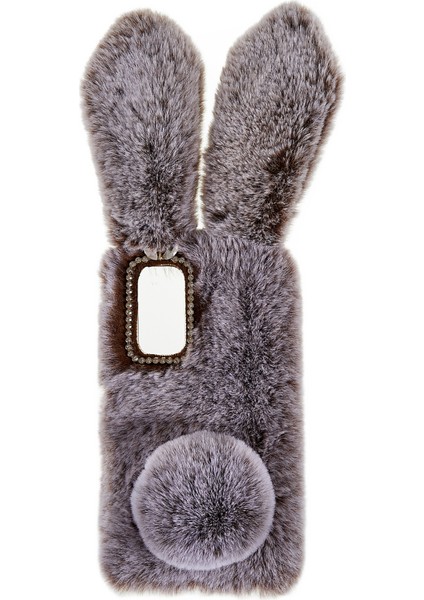 Xiaomi Redmi Için Note 11 4g (Qualcomm) Bulanık Kabarık Tavşan Kulak Kılıfı Yumuşak Peluş Esnek Tpu Rhinestone Dekor Geri Kapak Kılıfı (Yurt Dışından)