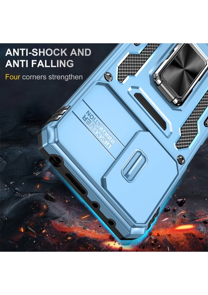 Xiaomi Redmi Için Zırh Serisi Note 12 Pro 4g/11 Pro 4g (Mediatek)/note 11 Pro 5g (Qualcomm) Slayt Kamera Koruma Kılıfı Kickstand Pc+Tpu Etkiye Dayanıklı Kapak Sky Blue (Yurt Dışından) fiyatları