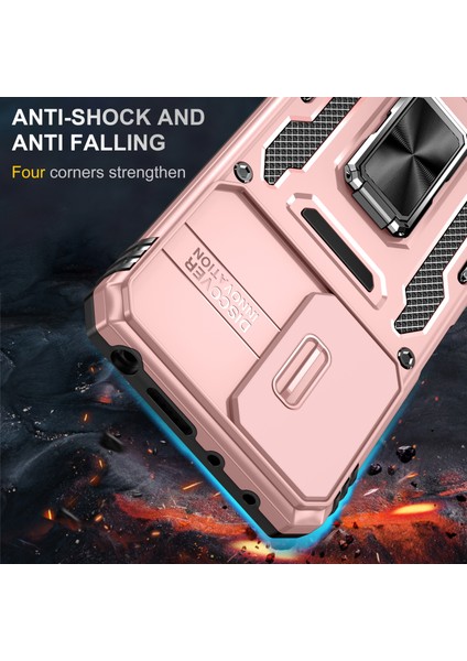 Xiaomi Redmi Için Zırh Serisi Note 12 Pro 4g/11 Pro 4g (Mediatek)/note 11 Pro 5g (Qualcomm) Slayt Kamera Koruma Kılıf Kickstand Pc+Tpu Etkiye Dayanıklı Kapak Golü Altın (Yurt Dışından) fiyatları