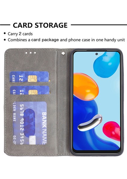 Xiaomi Için Redmi Note 11 4g (Qualcomm) Baskı Desen Ekleme Tasarım Kapağı Kart Yuvaları Damla Geçirmez Deri Cep Telefonu Kabuk Grey (Yurt Dışından) fırsatları