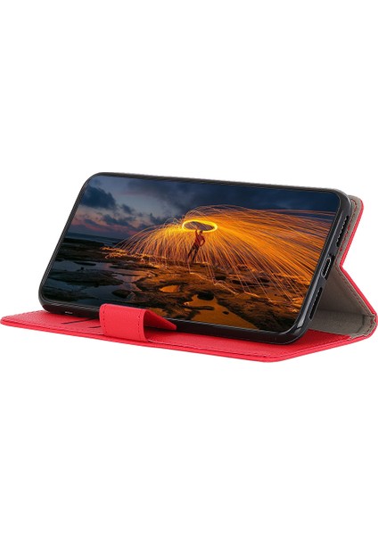 Kart Yuvaları ve Xiaomi Için Nakit Cepli Deri Stand Kılıfı Not 10 5g/poco M3 Pro 5g/4g-Red (Yurt Dışından)