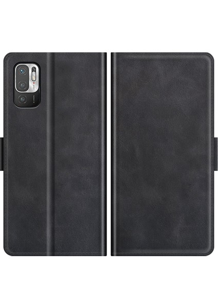 Pu Deri Cüzdan Standı Çift Toka Manyetik Kapatma Telefon Kasası Xiaomi Redmi Note 10 5g/poco M3 Pro 5g/4g-Black (Yurt Dışından) fiyatları