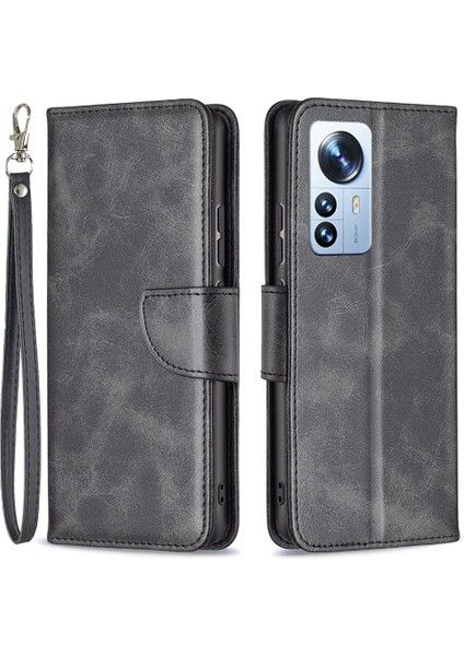 Xiaomi 12 Pro 5G/12S Pro 5g/12 Pro (Boyut) Için 5g Bırak-Kötü Cüzdan Telefon Kılıfı Pu Deri+Tpu Stand Koruyucu Kapak Black (Yurt Dışından)