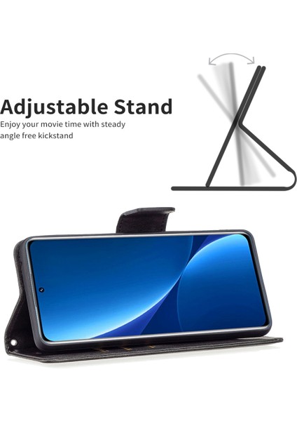 Xiaomi 12 Pro 5G/12S Pro 5g/12 Pro (Boyut) Için 5g Bırak-Kötü Cüzdan Telefon Kılıfı Pu Deri+Tpu Stand Koruyucu Kapak Black (Yurt Dışından) fiyatları