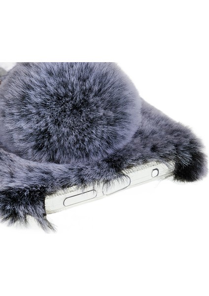 Xiaomi Redmi Için Note 11 4g (Qualcomm) Bulanık Kabarık Tavşan Kulak Kılıfı Yumuşak Peluş Esnek Tpu Rhinestone Dekor Geri Kapak Dark Gri (Yurt Dışından) modelleri