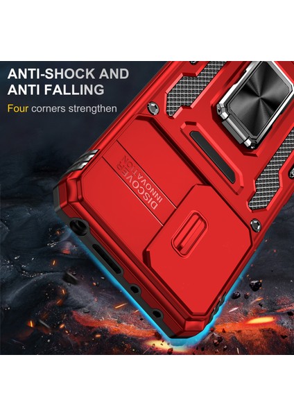Xiaomi Redmi Için Zırh Serisi Note 12 Pro 4g/11 Pro 4g (Mediatek)/note 11 Pro 5g (Qualcomm) Slayt Kamera Koruma Kılıfı Kickstand Pc+Tpu Etkiye Dayanıklı Kapak-Kırmızı (Yurt Dışından) fiyatları