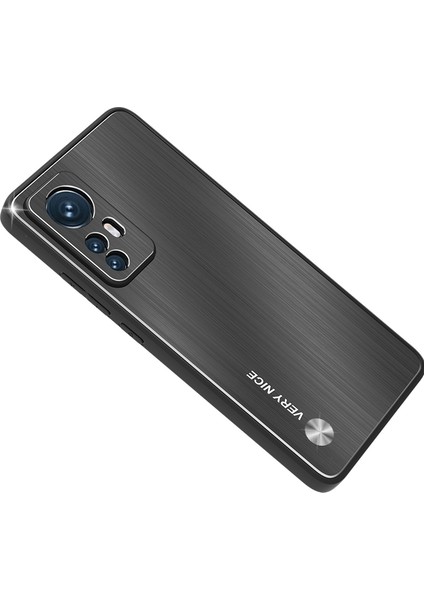 Xiaomi 12 5G/12X 5G/12S Için 5g Cep Telefonu Tpu Çerçeve Alüminyum Alaşım Geri Sırt Sabit Anti-Chock Telefon Kılıfı Black (Yurt Dışından)