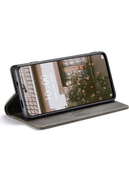 Xiaomi Poco M5S Için 4g/redmi Not 10 4g/redmi Not 10S 4g Düşme Koruması Rfıd Engelleme Manyetik Kapatma Kabuğu, Vintage Buzlu Pu Deri+Tpu Cüzdan Stand Flip Cover-Grey (Yurt Dışından) modelleri